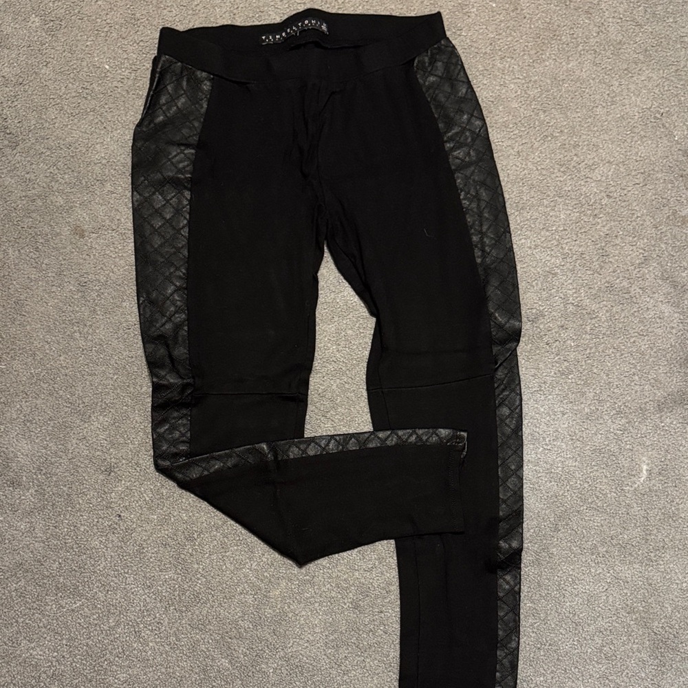 Black Quilted Panel Leggings
